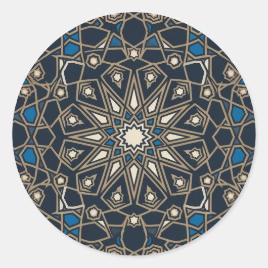 Cool Azure & White Geometric Ceramic Tile Sticker (Voorkant)