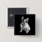 Cool B&W Bulldog Pin Button (Voorkant /achterkant)