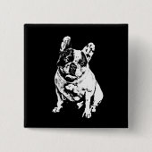 Cool B&W Bulldog Pin Button (Voorkant)