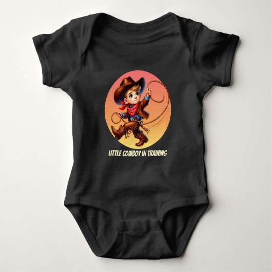 Cool baby boy cowboy training aanpasbaar romper (Voorkant)