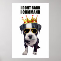 Cool baby dog met grappige zin bovenaan