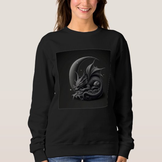 Cool Baby Dragon Illustration Night Moon Women Men Trui (Voorkant)
