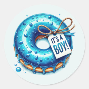 Cool baby jongen douche zoet ronde sticker