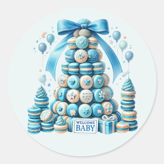 Cool baby jongen douche zoet ronde sticker (Voorkant)