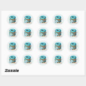 Cool baby jongen douche zoet ronde sticker (Vel)