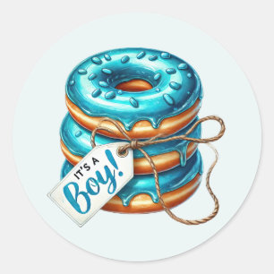 Cool baby jongen douche zoet ronde sticker