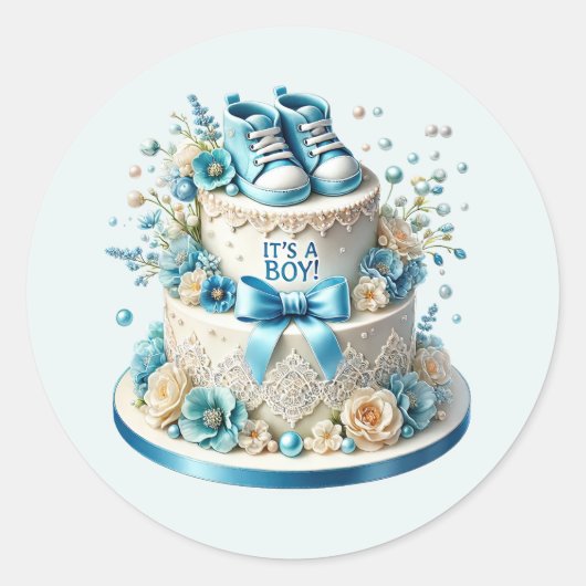 Cool baby jongen douche zoet ronde sticker (Voorkant)