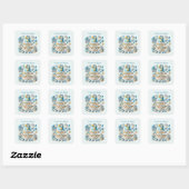 Cool baby jongen douche zoet vierkante sticker (Vel)