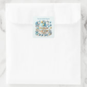 Cool baby jongen douche zoet vierkante sticker (Tas)