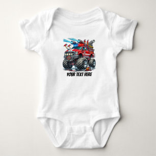 Cool baby jongens Monster truck aanpasbaar Romper