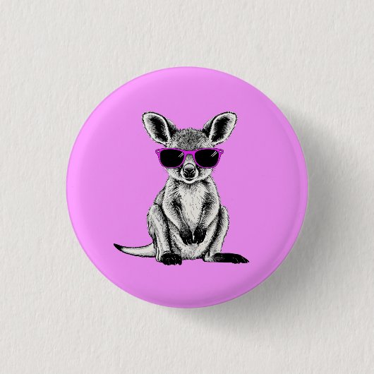 Cool Baby Kangaroo Joey Ronde Button 3,2 Cm (Voorkant)
