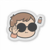 Cool Baby Peace Sticker – Funny Chill Kid Vibes (Voorkant)