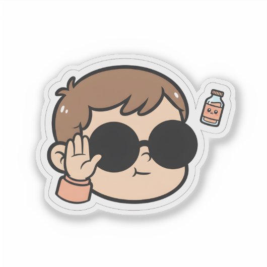 Cool Baby Peace Sticker – Funny Chill Kid Vibes (Voorkant)