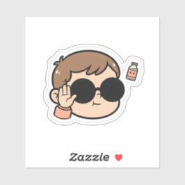 Cool Baby Vredesticker – Grappige Ontspannen Baby  Sticker