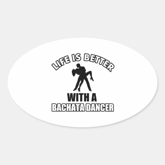 Cool Bachata design Ovale Sticker (Voorkant)