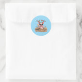 "Cool Bacon" Biggetje in zonnebril Ronde Sticker (Tas)