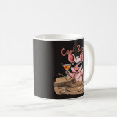 "Cool Bacon" Biggetje met zonnebril Koffiemok (Voorkant rechts)