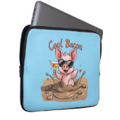 "Cool Bacon" Biggetje met zonnebril Laptop Sleeve (Voorkant Rechts)