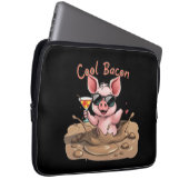 "Cool Bacon" Biggetje met zonnebril Laptop Sleeve (Voorkant Rechts)