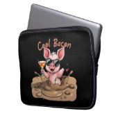 "Cool Bacon" Biggetje met zonnebril Laptop Sleeve (Voorkant Links)