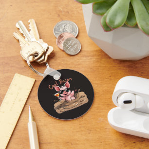 "Cool Bacon" Biggetje met zonnebril Sleutelhanger