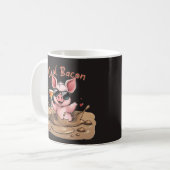 "Cool Bacon" Piglet in Sunglasses Koffiemok (Voorkant links)