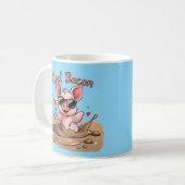 "Cool Bacon" Piglet in Sunglasses Koffiemok (Voorkant links)