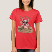 "Cool Bacon" Piglet in Sunglasses T-shirt (Voorkant)