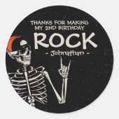 Cool Bad Two Het Bone Halloween 2e Verjaardagsfees Ronde Sticker (Voorkant)