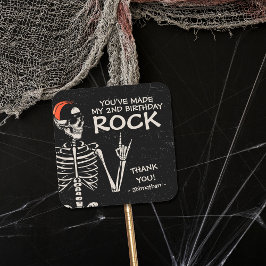 Cool Bad Two Het Bone Halloween 2e Verjaardagsfees Vierkante Sticker