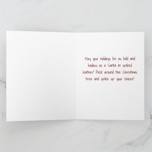 Cool Badass Kerstman - Geprikkelde Eierpunch Uitru Kaart (Binnen)