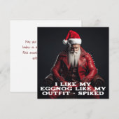 Cool Badass Santa - Spiked Eggnog Spiked Outfit Feestdagenkaart (Voorkant / Achterkant)