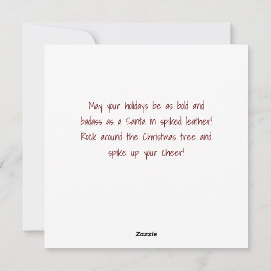 Cool Badass Santa - Spiked Eggnog Spiked Outfit Feestdagenkaart (Achterkant)