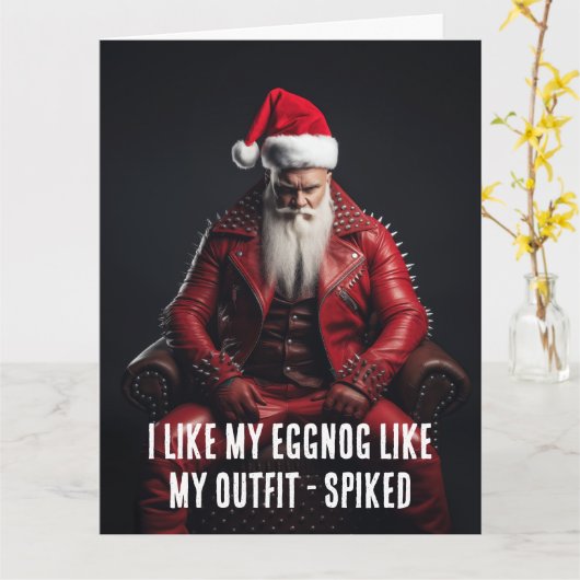 Cool Badass Sinterklaas - Spiked Eggnog Spiked Out Kaart (Gele Bloem)
