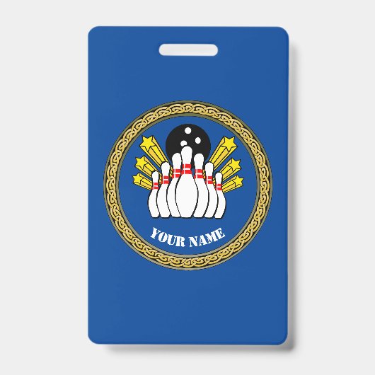 COOL! Badge -Bowling- Aangepaste Bowler - Naam toe (Front)