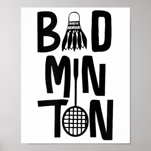 Cool Badminton Minimal Art, Badminton Shuttle &ver Poster (Voorkant)
