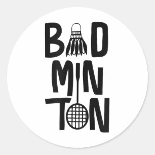 Cool Badminton Minimal Art, Badminton Shuttle &ver Ronde Sticker