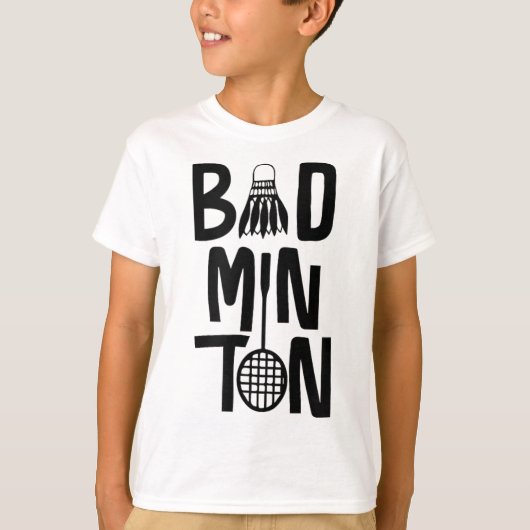 Cool Badminton Minimal Art, Badminton Shuttle &ver T-shirt (Voorkant)