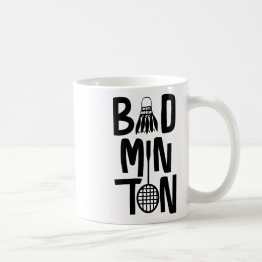 Cool Badminton Minimal Art Koffiemok (Rechts)