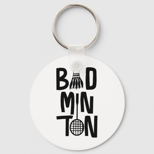 Cool Badminton Minimal Art Sleutelhanger (Voorkant)
