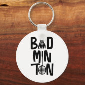 Cool Badminton Minimal Art Sleutelhanger (Voorkant)