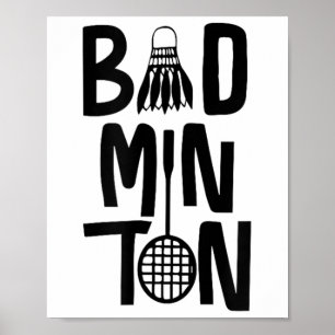 Cool Badminton Minimal Kunst, Badminton Shuttle & Poster