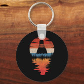 Cool Badminton Retro  Sunset Style Sleutelhanger (Voorkant)