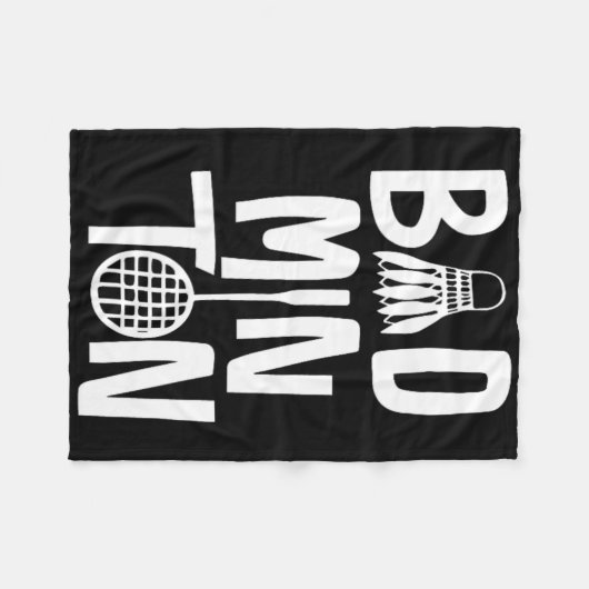 Cool Badminton Typografie met Badminton Shuttle & Fleece Deken (Voorkant (Horizontaal))