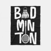 Cool Badminton Typografie met Badminton Shuttle & Fleece Deken (Voorkant)