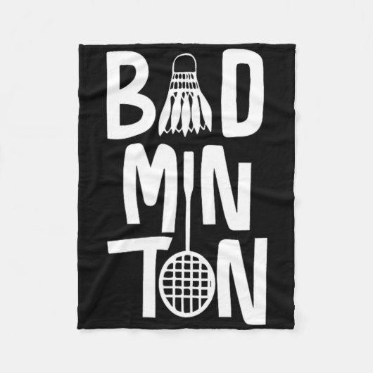 Cool Badminton Typografie met Badminton Shuttle & Fleece Deken (Voorkant)