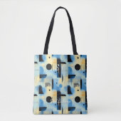 Cool Balance Abstract – blauw, geel en zwart Tote Bag (Voorkant)