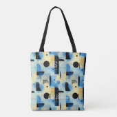 Cool Balance Abstract – blauw, geel en zwart Tote Bag (Achterkant)