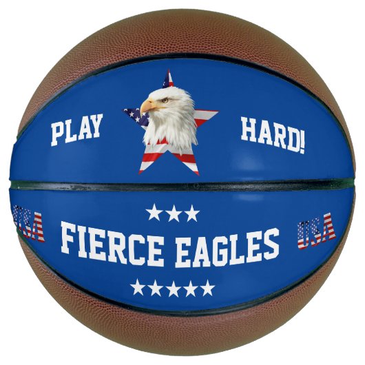 Cool Bald Eagle, de Amerikaanse vlag, Star Basketbal (Voorkant)