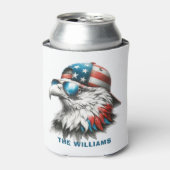Cool Bald Eagle op 4 juli Blikjeskoeler (Blikje Voorkant)